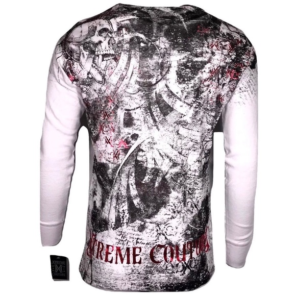 Xtreme Couture by Affliction Men's Thermal Shirt Bravado Biker MMA - Picture 2 of 7